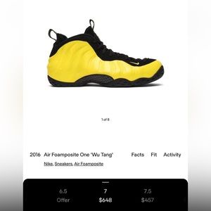 2016 Nike air foamposite one “ wu tang “